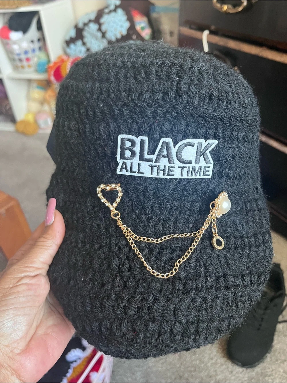 Handmade Crochet Trucker Hat - Multicolor, Red, Navy